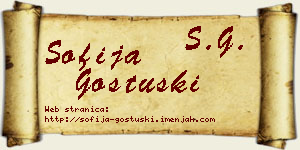 Sofija Gostuški vizit kartica